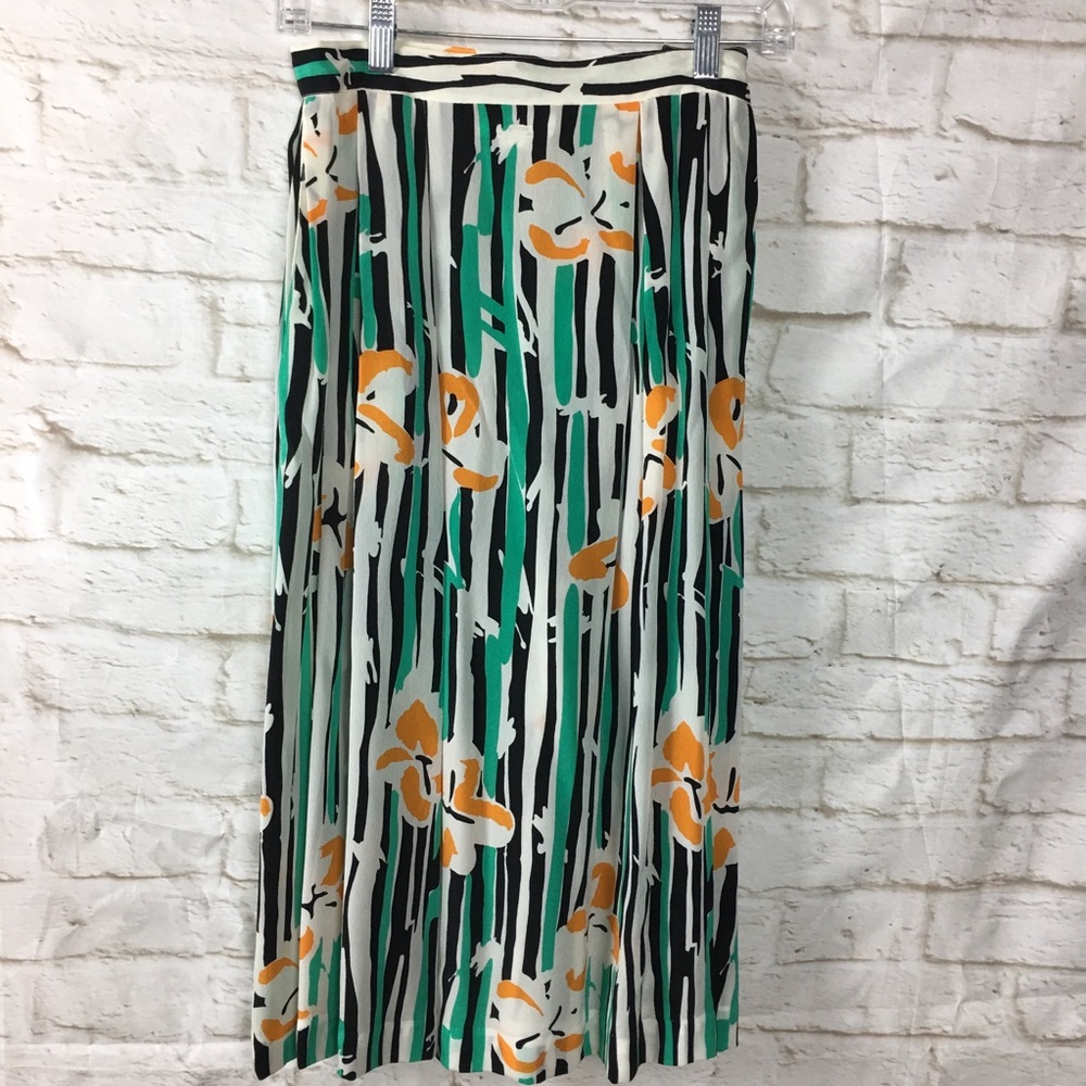 Christian Dior Vintage Pleated Rayon 80s Skirt 8